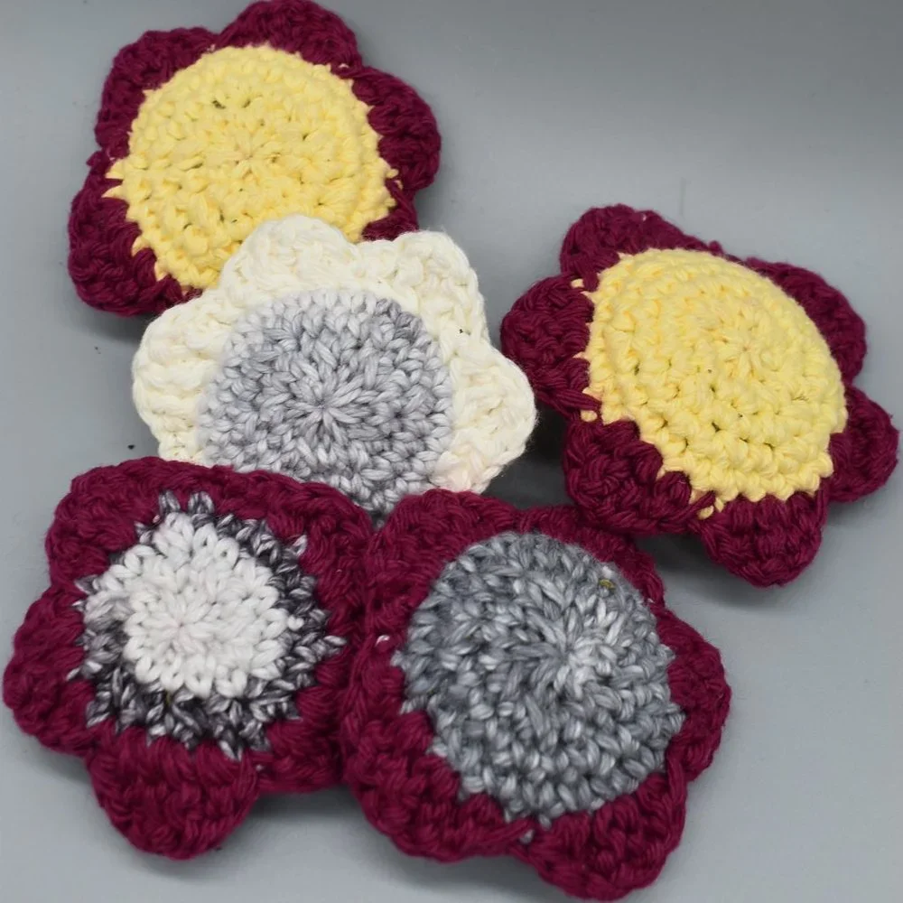 HAND CRAFTED Crochet Catnip Flower Cat Toys Bundle of Five